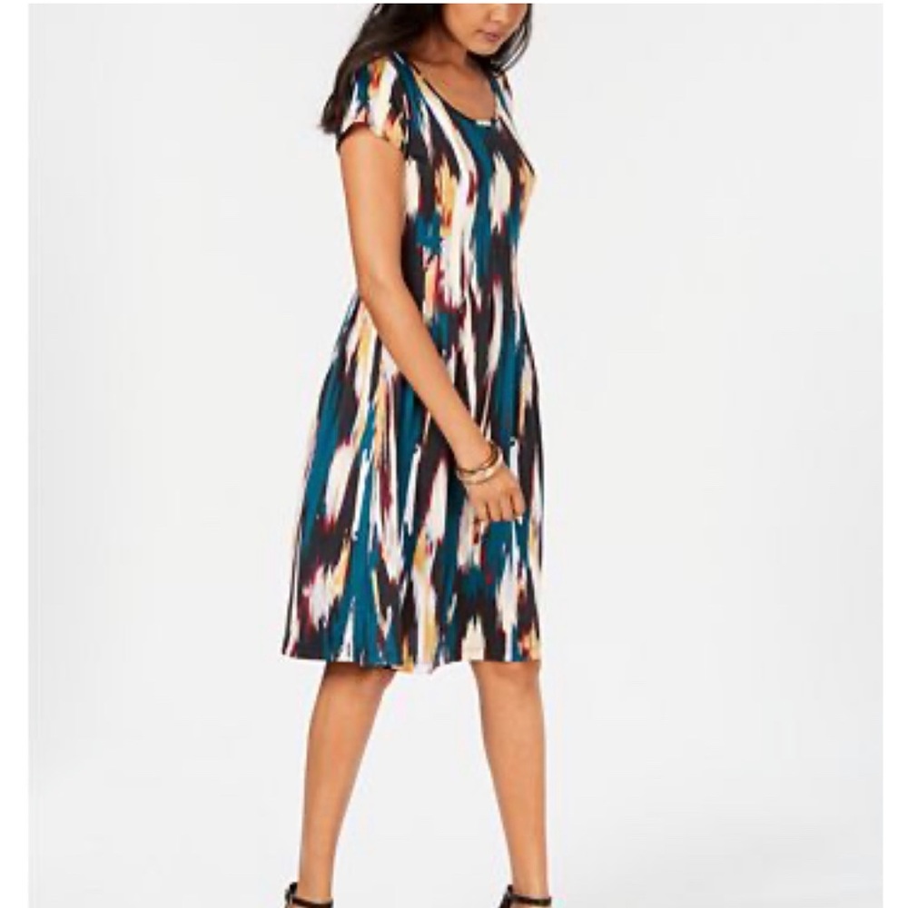 NY Collection Abstract Fit & Flare Dress NWOT